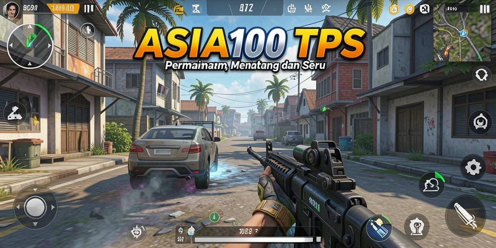Tampilan gameplay ASIA100 yang mendebarkan dalam genre TPS.