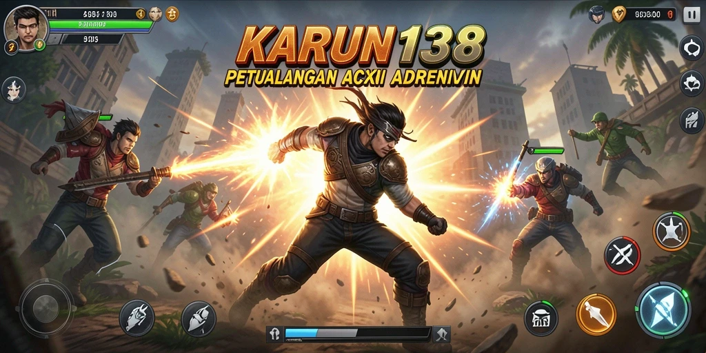 Screenshot menunjukkan karakter utama beraksi melawan musuh dalam gameplay yang mendebarkan.