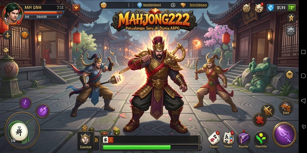 Tampilan gameplay <strong>MAHJONG222</strong> yang menegangkan dan penuh aksi dalam petualangan ARPG.