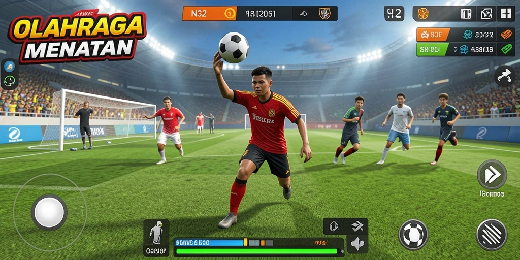 Tampilan seru gameplay olahraga di N32 dengan fitur multiplayer.