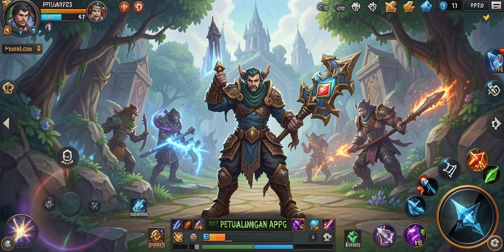 Gameplay seru PP123 dengan pertarungan ARPG yang dinamis.