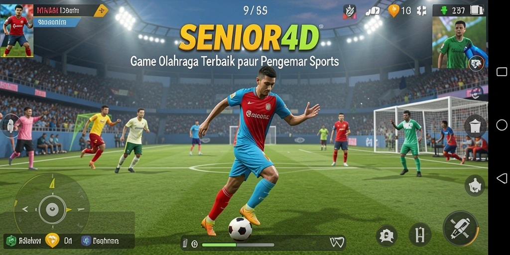 Tampilan gameplay menarik dalam SENIOR4D, penuh aksi olahraga.
