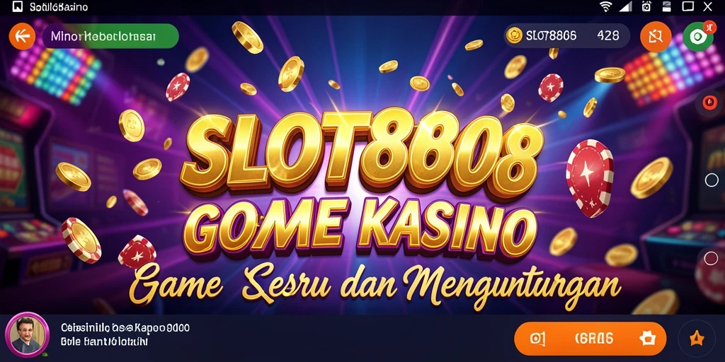 Screenshot menunjukkan gameplay menarik dari SLOT8808 dengan hadiah besar.
