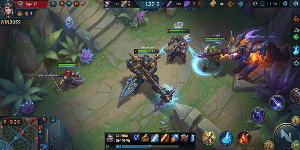 Tampilan gameplay seru dalam game MOBA WINBOSS.